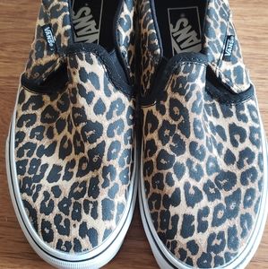 Brand new, leopard, slip on vans